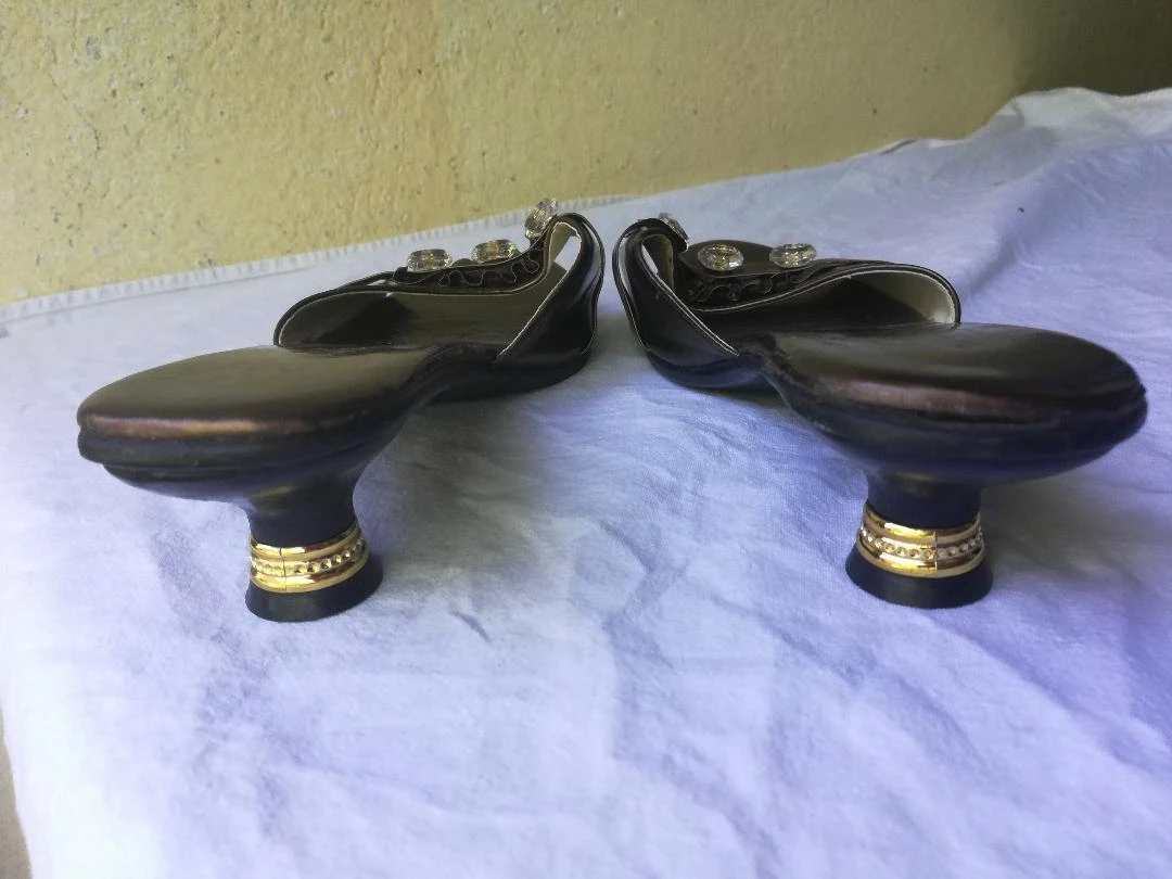 Mules cor Bronze de salto médio dourado tamanho 38 (imperfeições) – photo 11